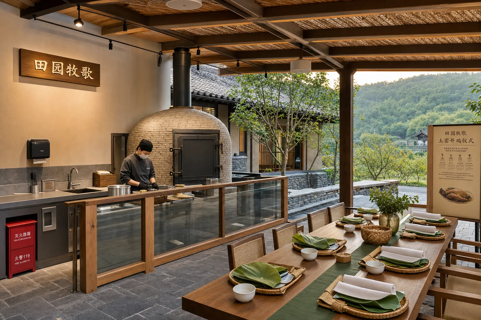 田园牧歌山谷开窑宴效果
